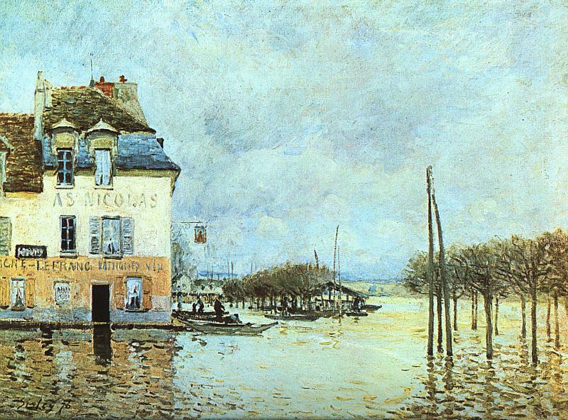 Alfred Sisley Flood at Pont-Marley Sweden oil painting art